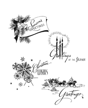 Stampers Anonymous Cling Stamps Holiday Greetings (CMS353)