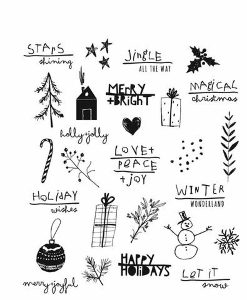 Stampers Anonymous Cling Stamps Seasonal Scribbles (CMS386) Stampers Anonymous Cling Stamps Seasonal Scribbles (CMS386)