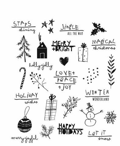 Stampers Anonymous Cling Stamps Seasonal Scribbles (CMS386) Stampers Anonymous Cling Stamps Seasonal Scribbles (CMS386)