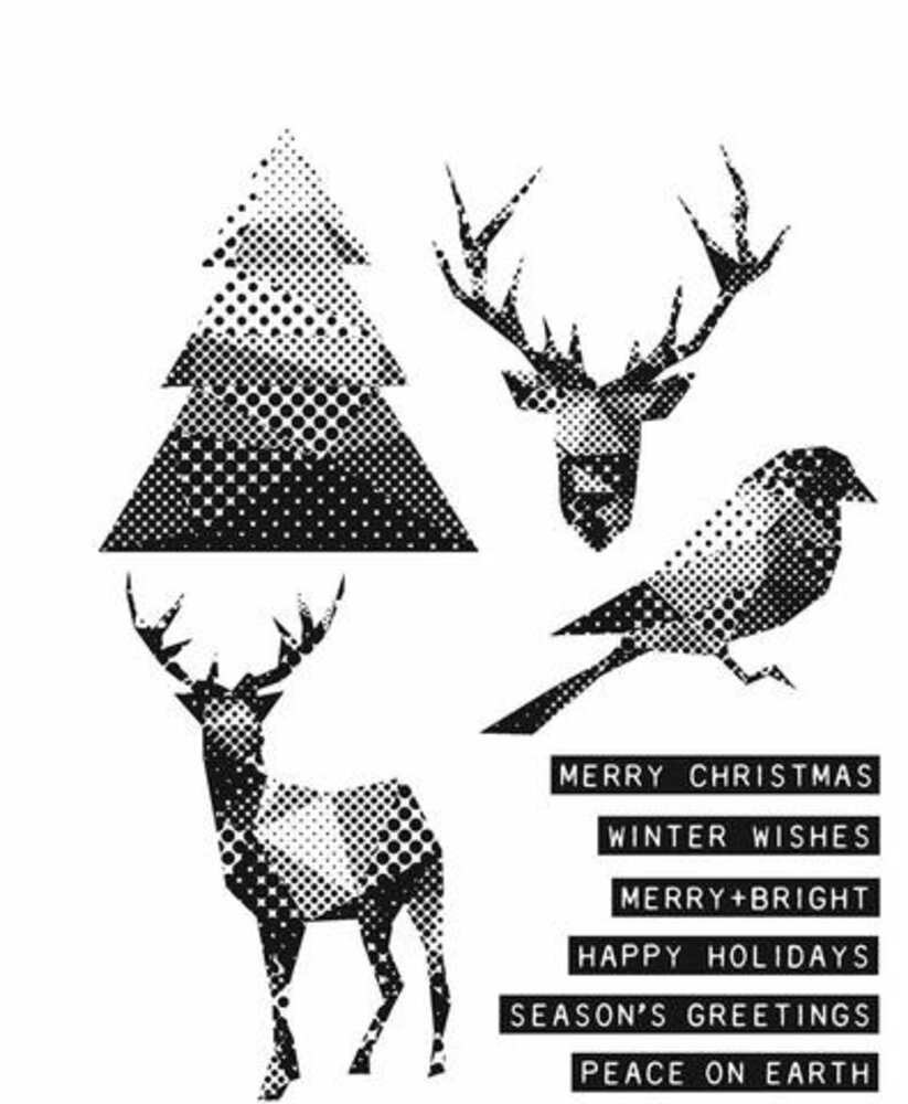 Stampers Anonymous Cling Stamps Modern Christmas (CMS388) Stampers Anonymous Cling Stamps Modern Christmas (CMS388)