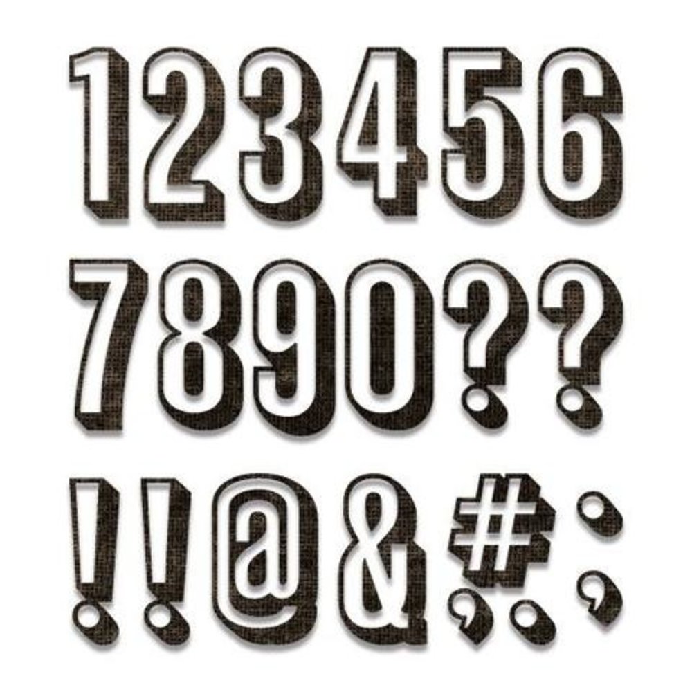 Sizzix Thinlits Die Set Alphanumeric Shadow Numbers (664808) Sizzix Thinlits Die Set Alphanumeric Shadow Numbers (664808)