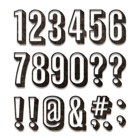 Sizzix Thinlits Die Set Alphanumeric Shadow Numbers (664808) Sizzix Thinlits Die Set Alphanumeric Shadow Numbers (664808)
