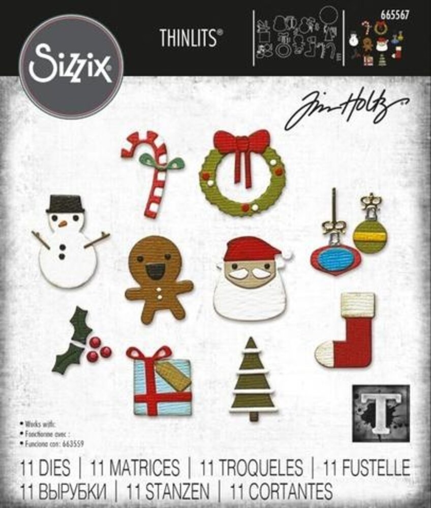 Sizzix Thinlits Die Set Christmas Minis (665567) Sizzix Thinlits Die Set Christmas Minis (665567)