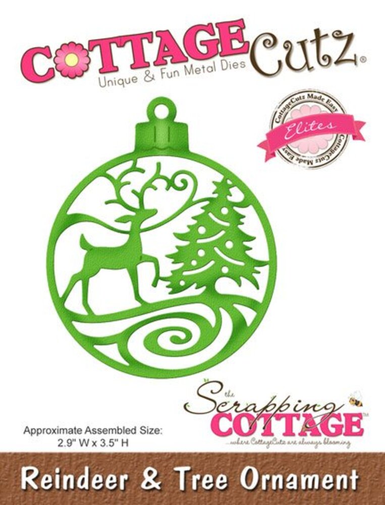 Scrapping Cottage CottageCutz Reindeer & Tree Ornament (Elites) (CCE-331) Scrapping Cottage CottageCutz Reindeer & Tree Ornament (Elites) (CCE-331)