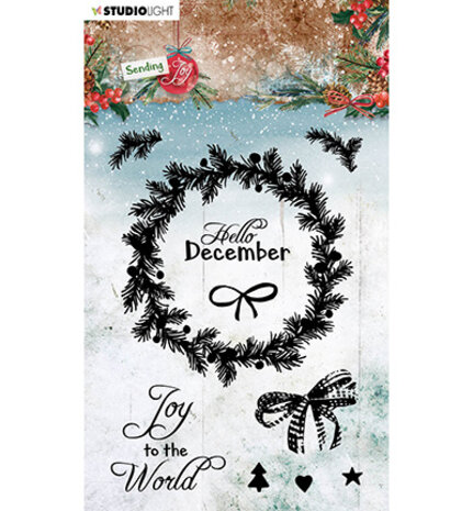 Studio Light Sending Joy Christmas Wreath Clear Stamps (SL-SJ-STAMP52)