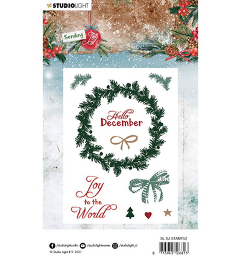 Studio Light Sending Joy Christmas Wreath Clear Stamps (SL-SJ-STAMP52)