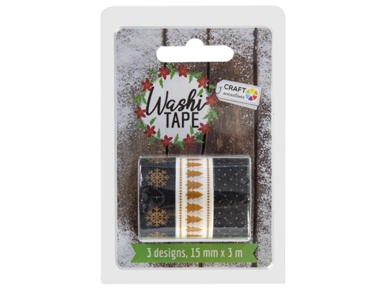 Craft Sensations Washi Tape Christmas Triple Set 1 (CR0501K/20S) Craft Sensations Washi Tape Christmas Triple Set 1 (CR0501K/20S)