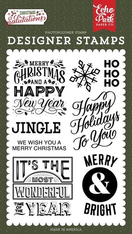 Echo Park Salutations Christmas Happy Holidays To You Clear Stamps (SAC255045) Echo Park Salutations Christmas Happy Holidays To You Clear Stamps (SAC255045)