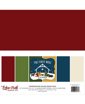 Echo Park The First Noel 12x12 Inch Coordinating Solids Paper Pack (TFN256015)