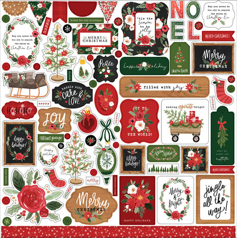 Carta Bella Happy Christmas 12x12 Inch Element Sticker (CBXM140014)