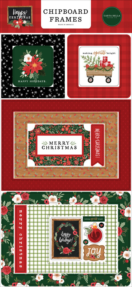 Carta Bella Happy Christmas 6x13 Inch Chipboard Frames (CBXM140065) Carta Bella Happy Christmas 6x13 Inch Chipboard Frames (CBXM140065)