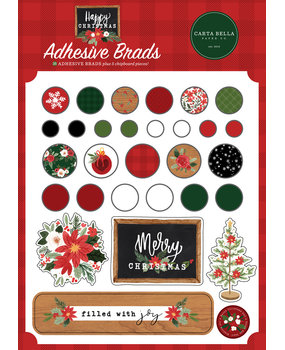 Carta Bella Happy Christmas Adhesive Brads (CBXM140020) Carta Bella Happy Christmas Adhesive Brads (CBXM140020)