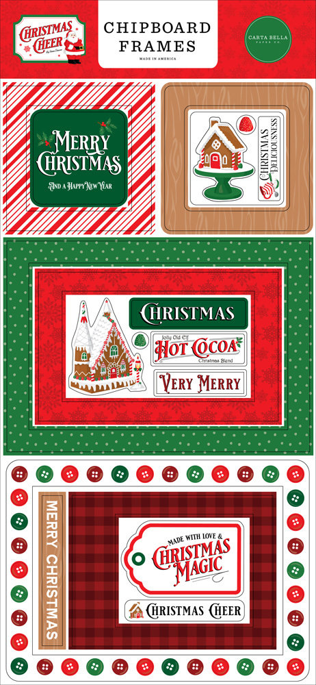 Carta Bella Christmas Cheer 6x13 Inch Chipboard Frames (CBCHR141065) Carta Bella Christmas Cheer 6x13 Inch Chipboard Frames (CBCHR141065)