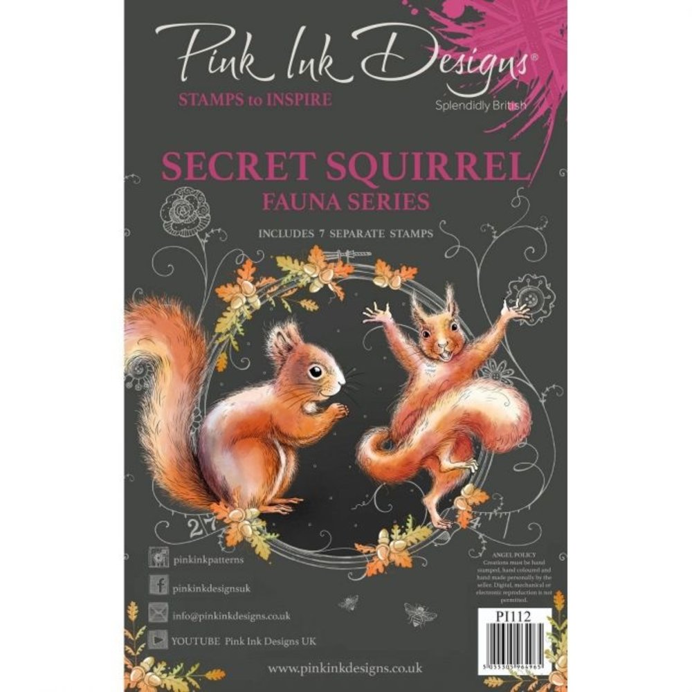 Pink Ink Designs Secret squirrel A5 Clear Stamp Set (PI112)