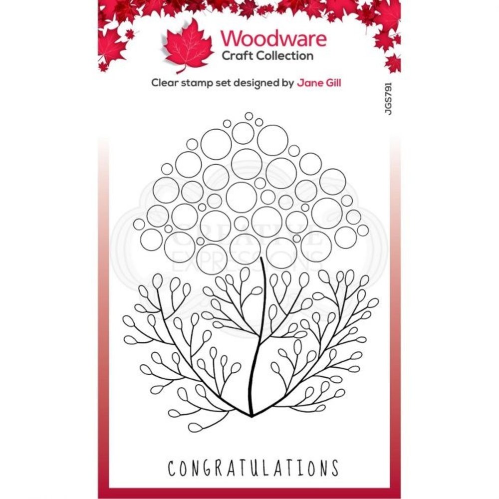 Woodware Singles Bubbel Bloem Carrie Clear Stamp (JGS791)
