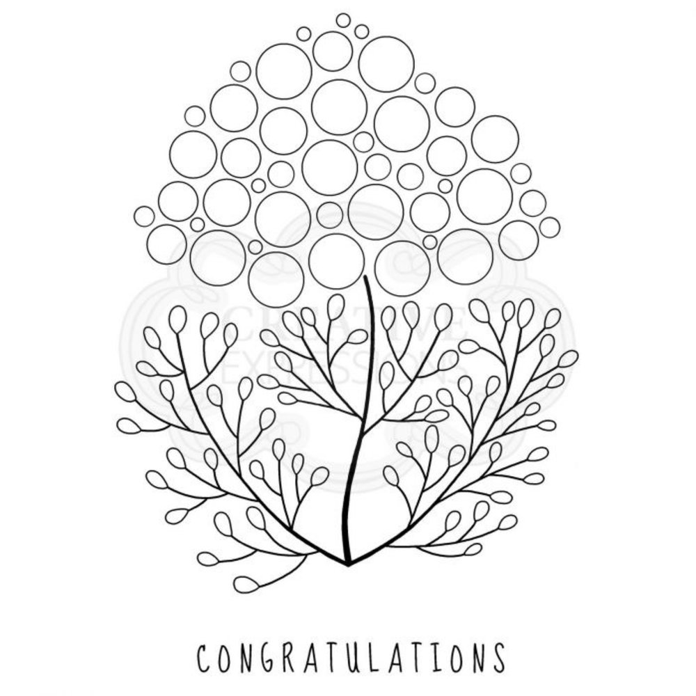 Woodware Singles Bubbel Bloem Carrie Clear Stamp (JGS791)