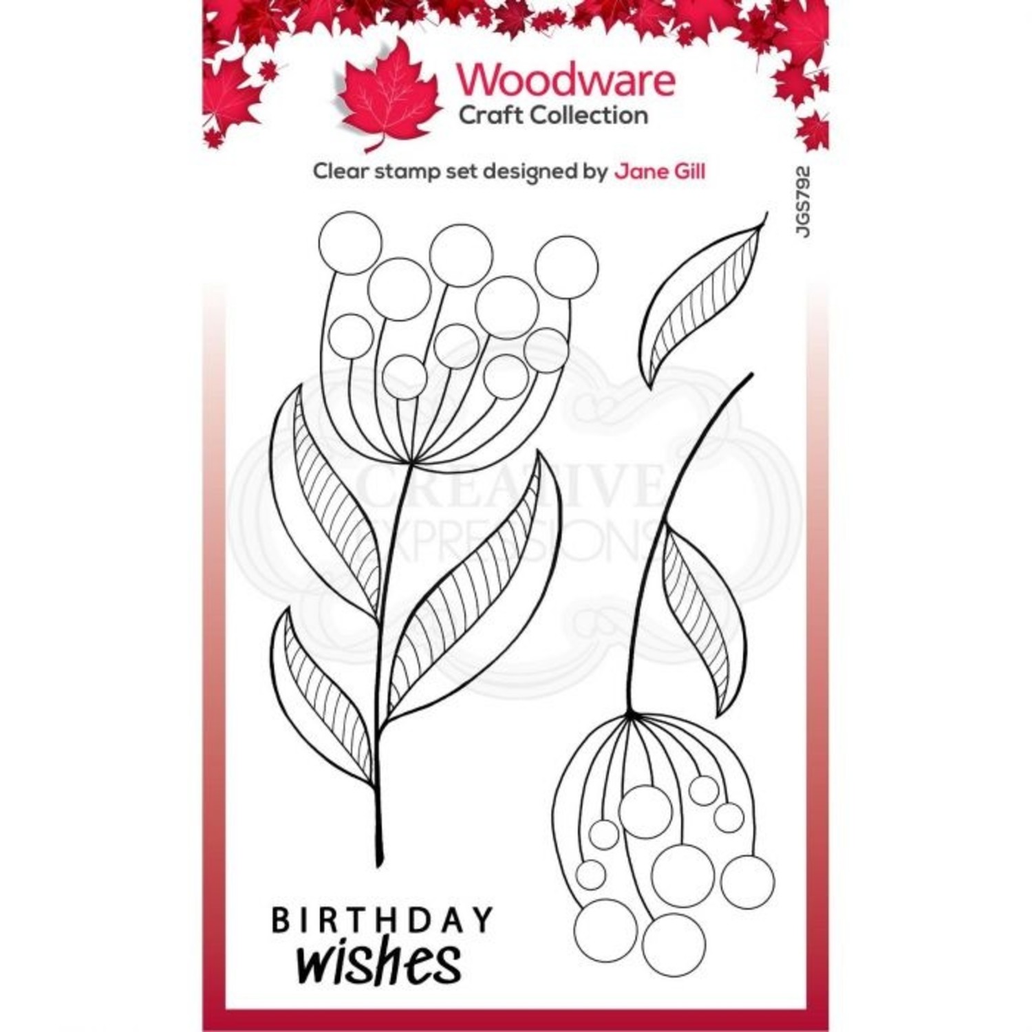 Woodware Singles Bubbel Bloem Jeanie Clear Stamp (JGS792