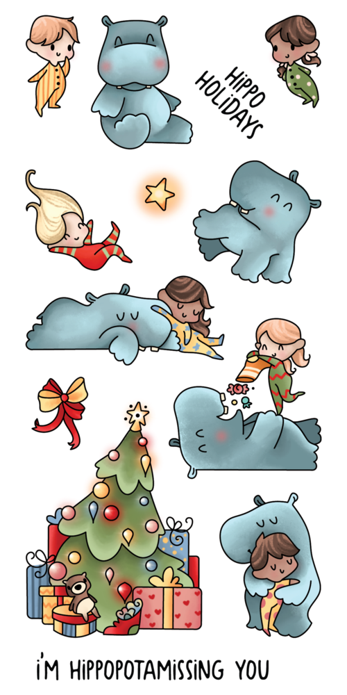 LDRS Creative Peace & Joy Hippopotamus for Christmas Clear Stamps (LDRS3345) LDRS Creative Peace & Joy Hippopotamus for Christmas Clear Stamps (LDRS3345)