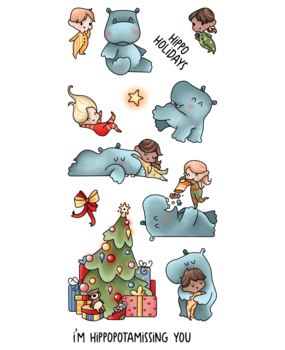 LDRS Creative Peace & Joy Hippopotamus for Christmas Clear Stamps (LDRS3345) LDRS Creative Peace & Joy Hippopotamus for Christmas Clear Stamps (LDRS3345)