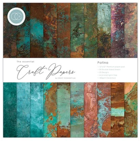 Craft Consortium Essential Craft Papers 12x12 Inch Paper Pad Patina (CCEPAD017) Craft Consortium Essential Craft Papers 12x12 Inch Paper Pad Patina (CCEPAD017)