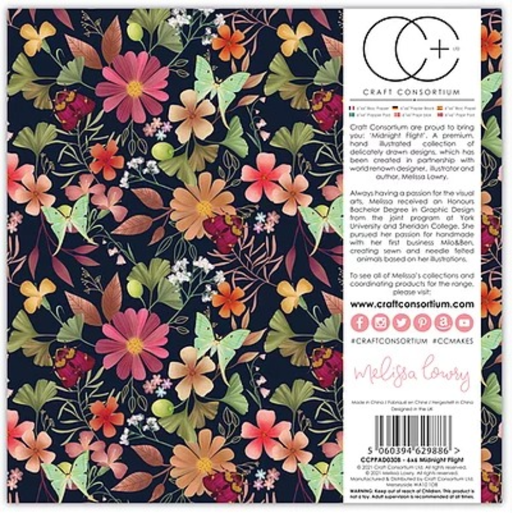 Craft Consortium Midnight Flight 6x6 Inch Paper Pad (CCPPAD030B)