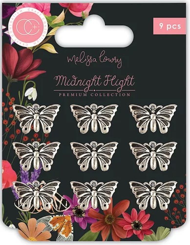 Craft Consortium Midnight Flight Metal Charms Moths (CCMCHRM029) Craft Consortium Midnight Flight Metal Charms Moths (CCMCHRM029)