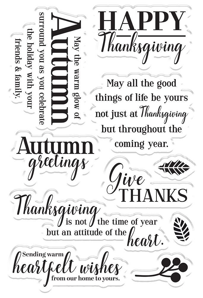 Crafter's Companion Autumn Blessings Collection Heartfelt Wishes Clear Stamps (NG-AUT-ST-HEAW)
