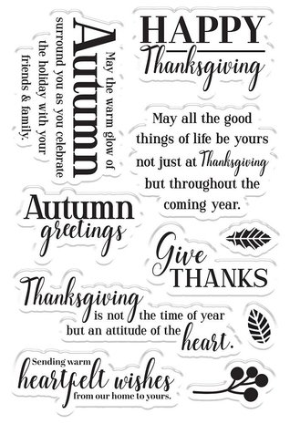 Crafter's Companion Autumn Blessings Collection Heartfelt Wishes Clear Stamps (NG-AUT-ST-HEAW)
