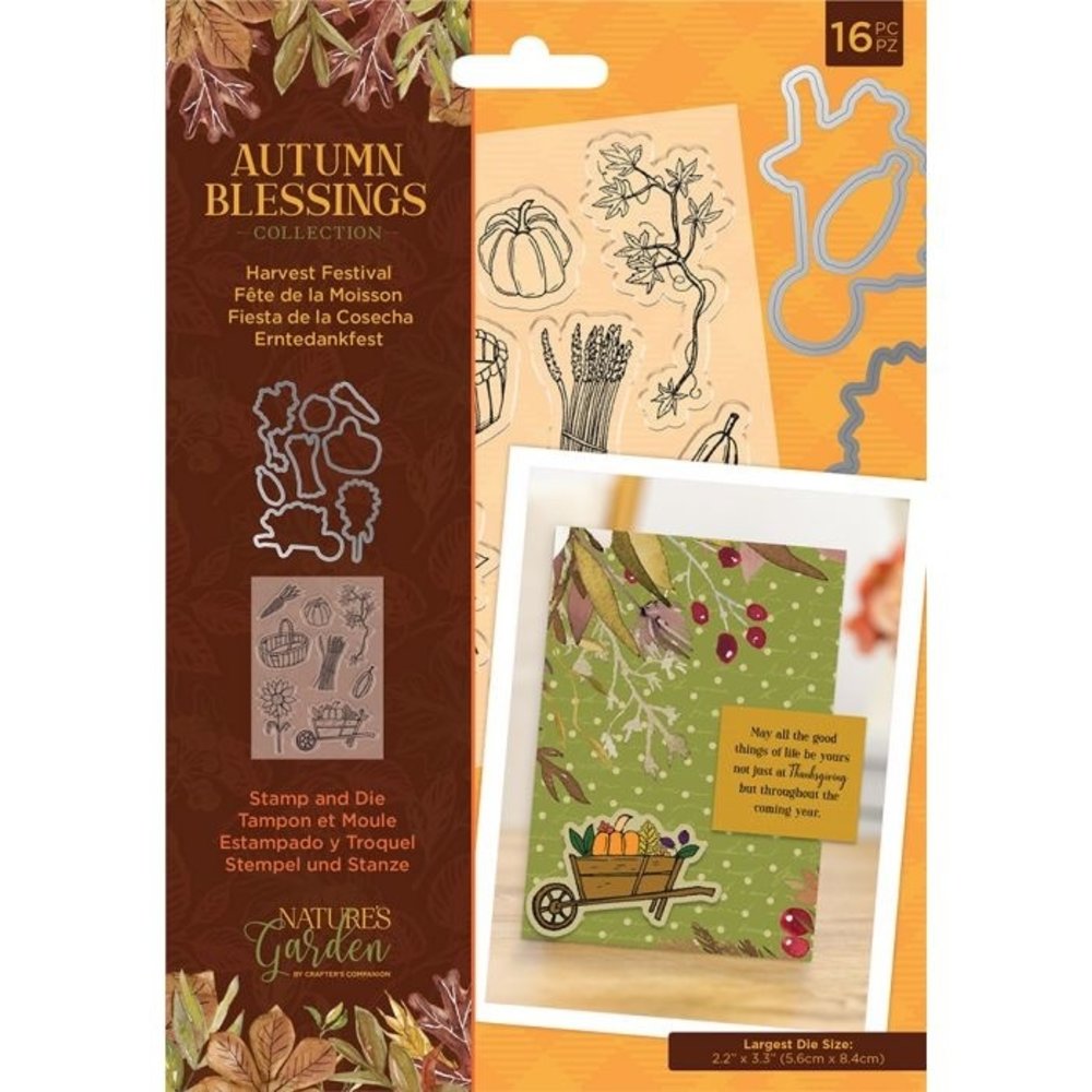 Crafter's Companion Autumn Blessings Collection Harvest Festival Stamp & Die (NG-AUT-STD-HARF)