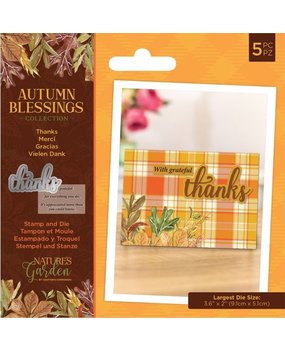 Crafter's Companion Autumn Blessings Collection Thanks Stamp & Die (NG-AUT-STD-THAN) Crafter's Companion Autumn Blessings Collection Thanks Stamp & Die (NG-AUT-STD-THAN)