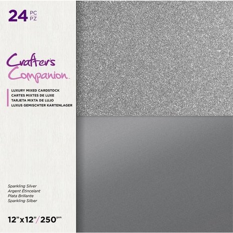 Crafter's Companion Sparkling Silver 12x12 Inch Luxury Mixed Cardstock Pad (CC-MIXPAD12-SPARKS) Crafter's Companion Sparkling Silver 12x12 Inch Luxury Mixed Cardstock Pad (CC-MIXPAD12-SPARKS)
