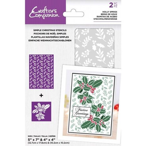 Crafter's Companion Holly Sprigs Simple Christmas Stencils (CC-STEN-HSPRIG) Crafter's Companion Holly Sprigs Simple Christmas Stencils (CC-STEN-HSPRIG)