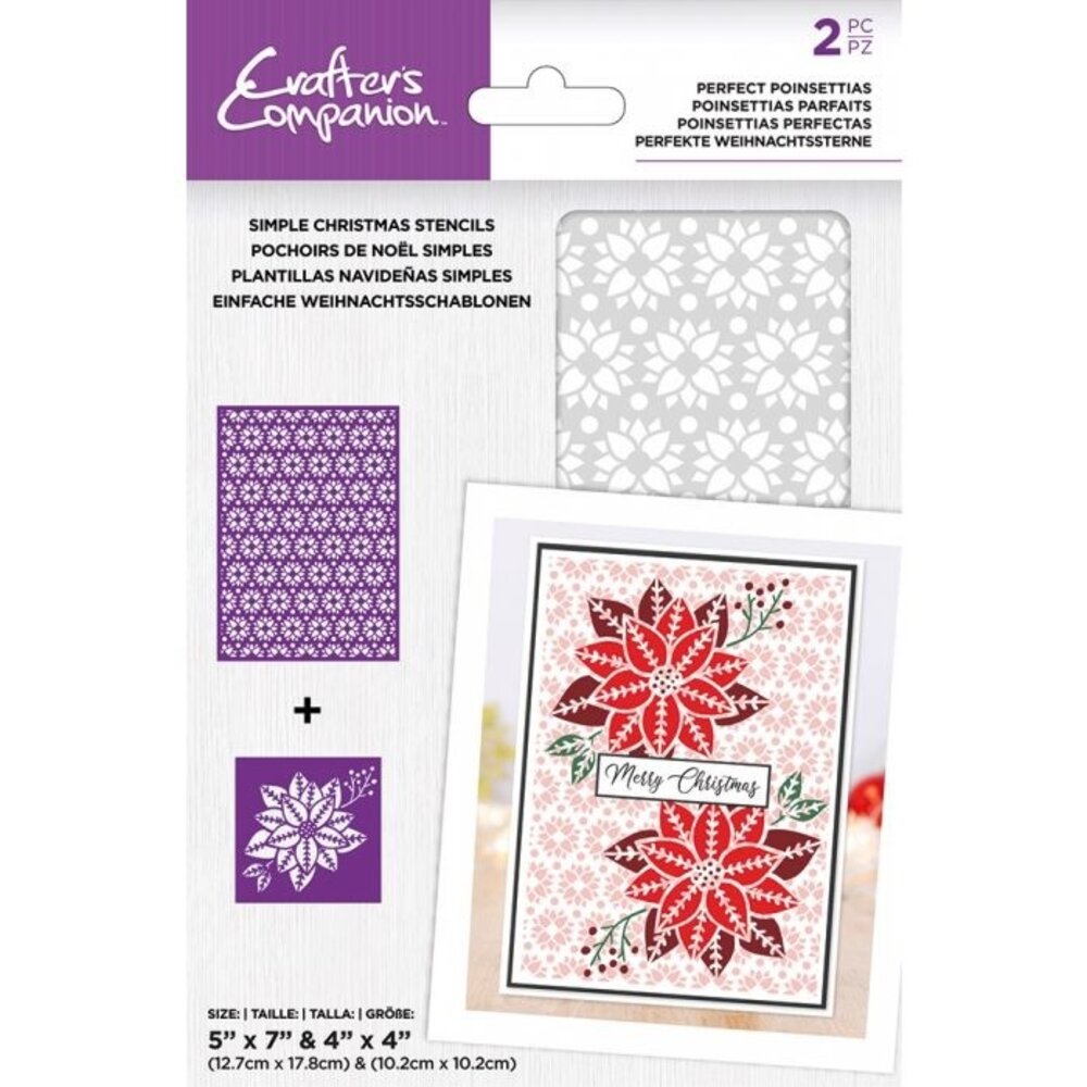 Crafter's Companion Perfect Poinsettias Simple Christmas Stencils (CC-STEN-PPOIN) Crafter's Companion Perfect Poinsettias Simple Christmas Stencils (CC-STEN-PPOIN)