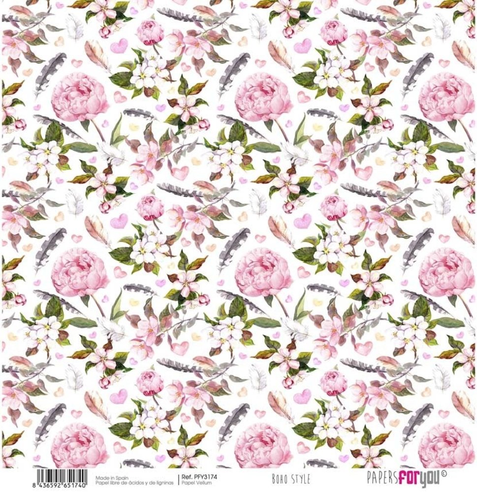 Papers For You Boho Wedding Style 12x12  Inch Vellum Pack (6pcs) (PFY-3173) Papers For You Boho Wedding Style 12x12  Inch Vellum Pack (6pcs) (PFY-3173)