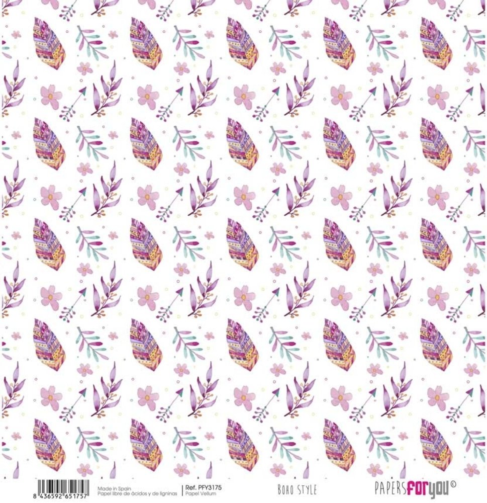 Papers For You Boho Wedding Style 12x12  Inch Vellum Pack (6pcs) (PFY-3173) Papers For You Boho Wedding Style 12x12  Inch Vellum Pack (6pcs) (PFY-3173)