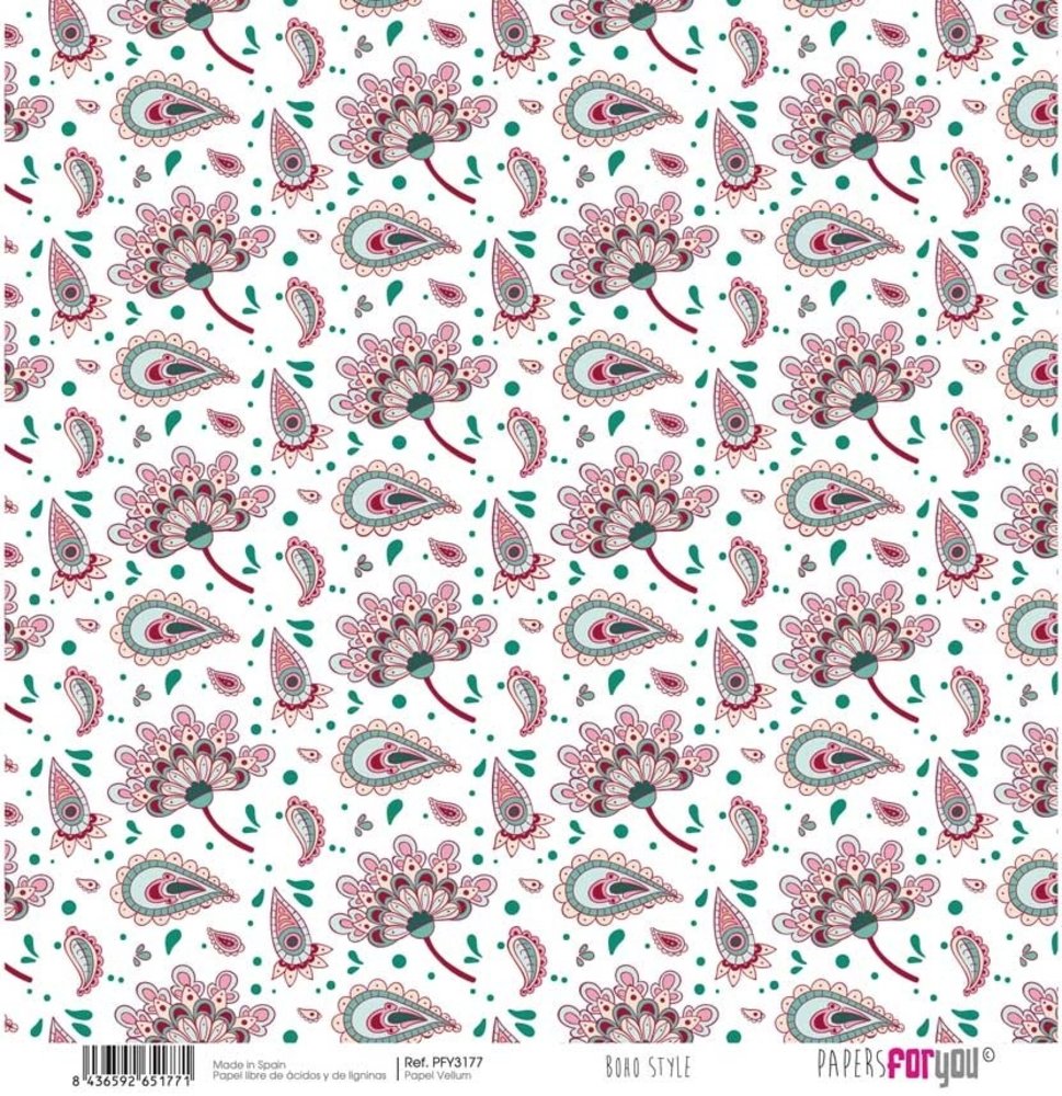 Papers For You Boho Wedding Style 12x12  Inch Vellum Pack (6pcs) (PFY-3173) Papers For You Boho Wedding Style 12x12  Inch Vellum Pack (6pcs) (PFY-3173)