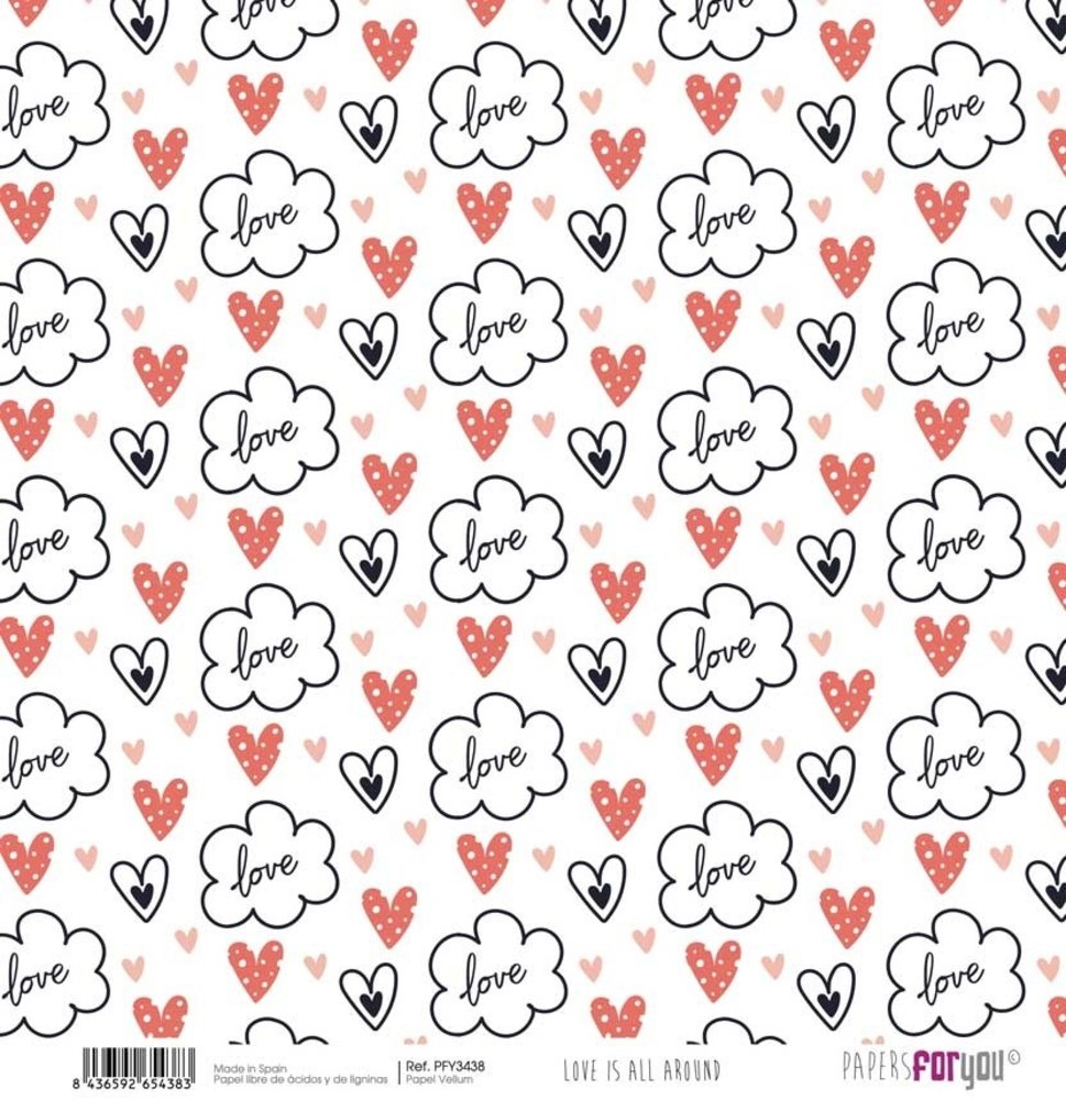 Papers For You Love Is All Around 12x12  Inch Vellum Pack (8pcs) (PFY-3431) Papers For You Love Is All Around 12x12  Inch Vellum Pack (8pcs) (PFY-3431)