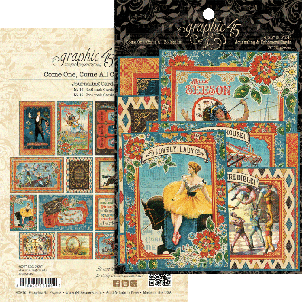Graphic 45 Come One, Come All Journaling Cards (4502312) Graphic 45 Come One, Come All Journaling Cards (4502312)
