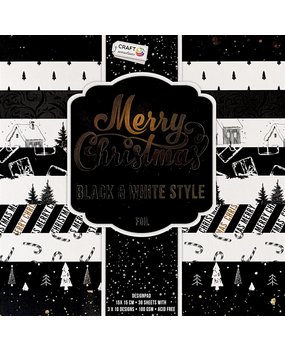 Craft Sensations Merry Christmas Black & White Style 6x6 Inch Paper Pad (CR0784K/21GE)