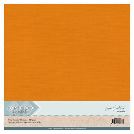 Card Deco Linen Cardstock Tangerine 10 Vel 30,5x30,5 cm (LKK-SC66) Card Deco Linen Cardstock Tangerine 10 Vel 30,5x30,5 cm (LKK-SC66)
