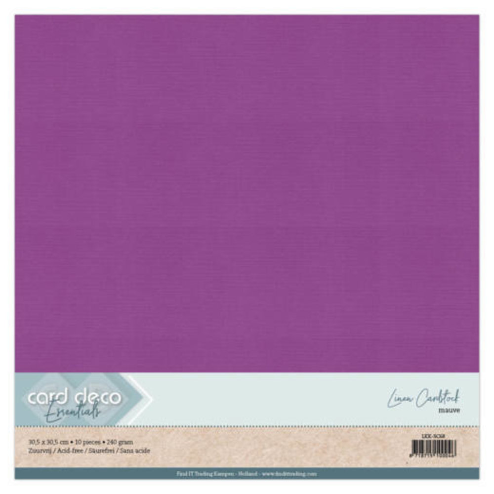 Card Deco Linen Cardstock Mauve 10 Vel 30,5x30,5 cm (LKK-SC68) Card Deco Linen Cardstock Mauve 10 Vel 30,5x30,5 cm (LKK-SC68)