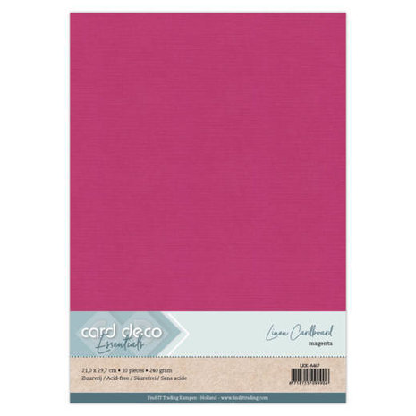 Card Deco Linen Cardstock Magenta 10 Vel A4 (LKK-A467) Card Deco Linen Cardstock Magenta 10 Vel A4 (LKK-A467)