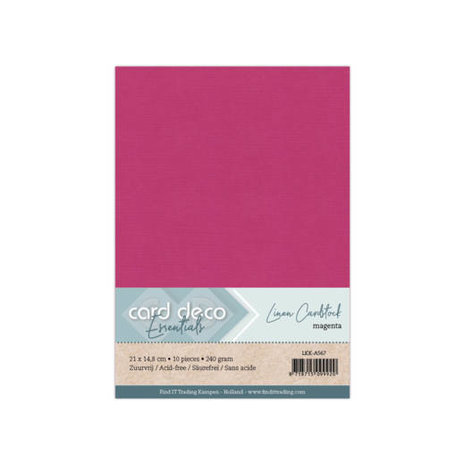 Card Deco Linen Cardstock Magenta 10 Vel A5 (LKK-A567)
