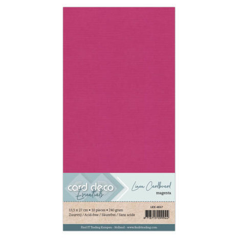 Card Deco Linen Cardstock Magenta 10 Vel Vierkant (LKK-4K67)