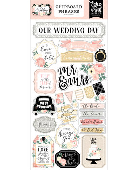 Echo Park Wedding 6x13 Inch Chipboard Phrases (WED258022)*