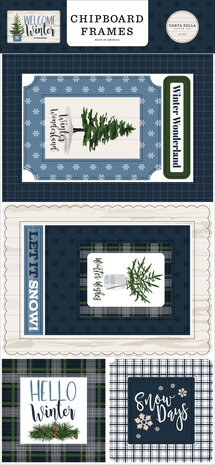 Carta Bella Welcome Winter 6x13 Inch Chipboard Frames (CBWW142065) Carta Bella Welcome Winter 6x13 Inch Chipboard Frames (CBWW142065)