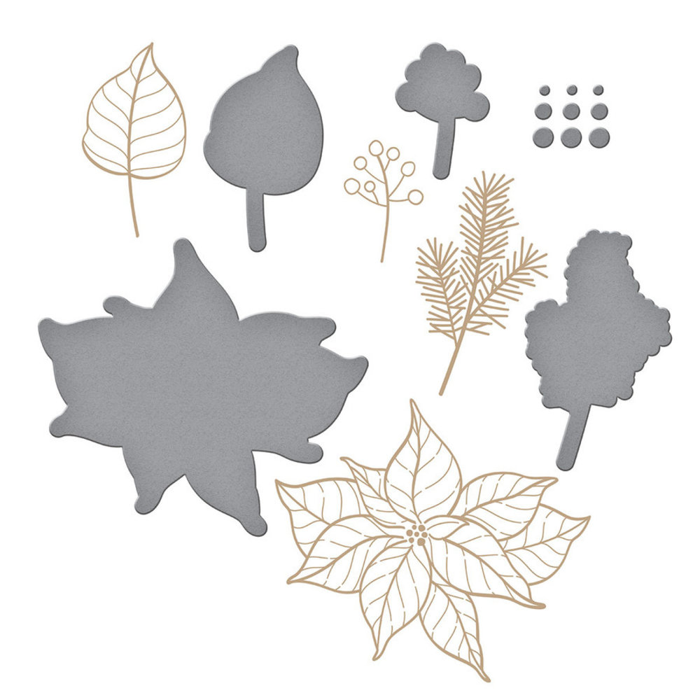 Spellbinders Holiday Florals Glimmer Hot Foil Plate & Die Set (GLP-289)