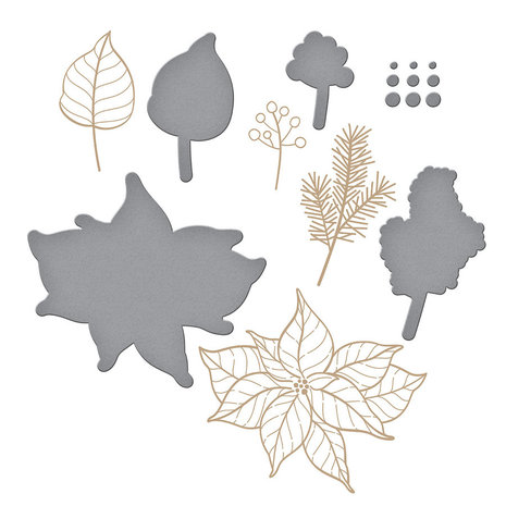 Spellbinders Holiday Florals Glimmer Hot Foil Plate & Die Set (GLP-289)