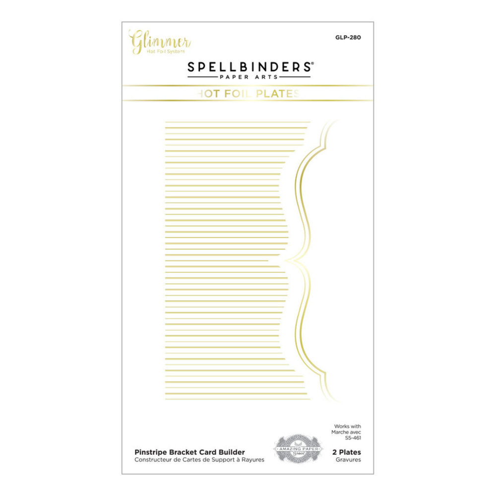 Spellbinders Pinstripe Bracket Card Builder Glimmer Hot Foil Plate (GLP-280) Spellbinders Pinstripe Bracket Card Builder Glimmer Hot Foil Plate (GLP-280)