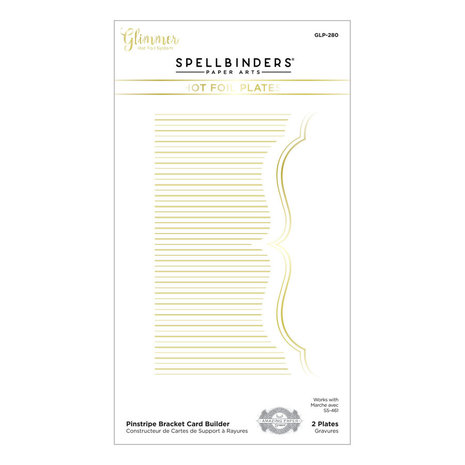 Spellbinders Pinstripe Bracket Card Builder Glimmer Hot Foil Plate (GLP-280) Spellbinders Pinstripe Bracket Card Builder Glimmer Hot Foil Plate (GLP-280)